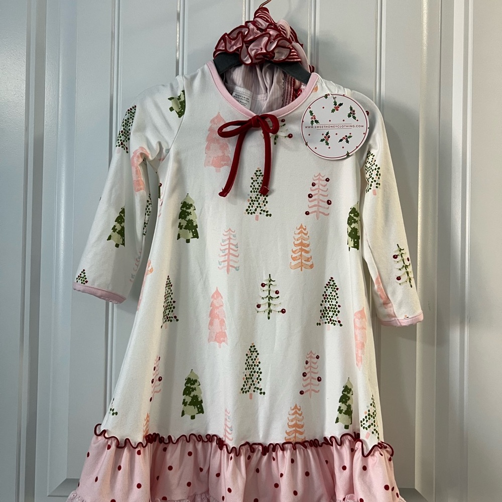 SweetHoney Pink and White Tree Print Nightgown 18m NWT
